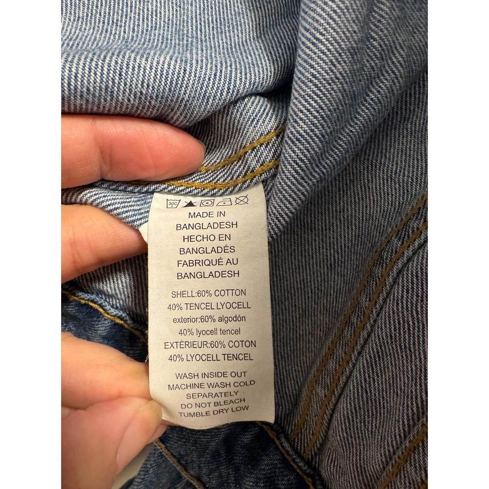 Michael Kors Womens Denim Trucker Jacket Medium Wash Blue Cotton Tencel Size S - Picture 4 of 4